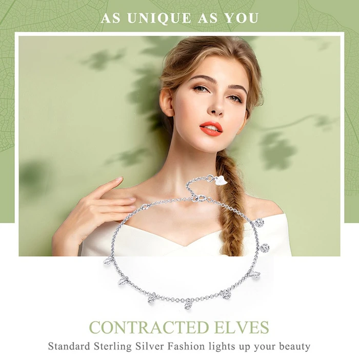 Βραχιόλι Bamoer Scb103 με Κυβική Ζιρκόνια, Ασήμι 925, Ασημί