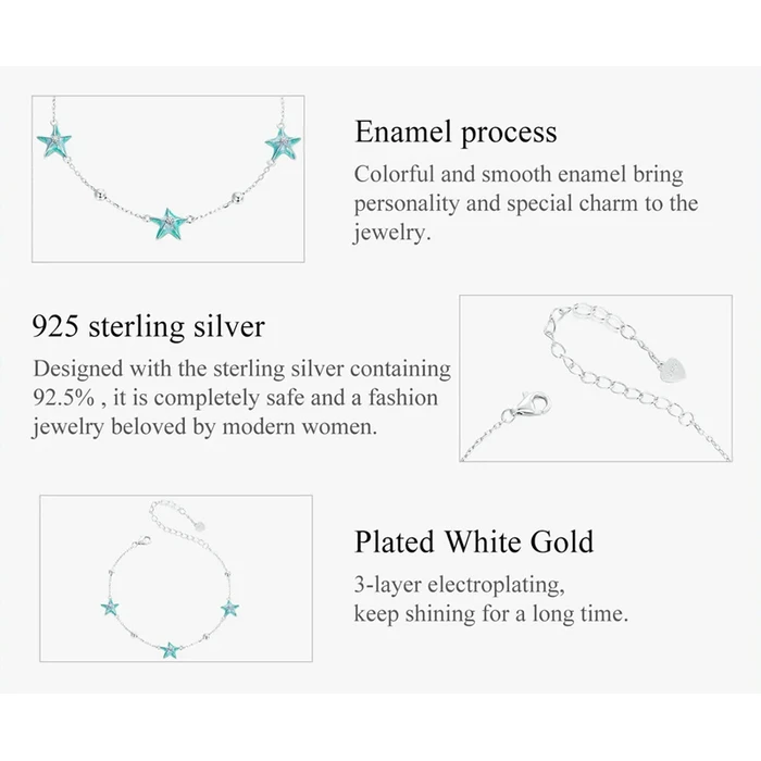 Βραχιόλι Bamoer Scb276, Σχήμα Κοχύλι, Ασήμι 925, Ασημί/Βεραμάν