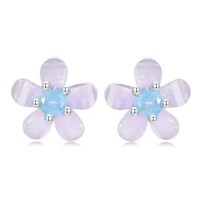 BAMOER Σκουλαρίκια Καρφωτά SCE1733 με Οπάλ Πέτρα Ασήμι 925 Ασημί