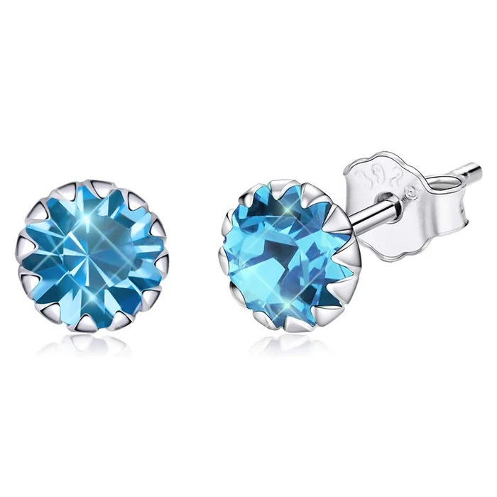 Σκουλαρίκι Bamoerα Καρφωτά Sce862-12 με Κυβική Ζιρκόνια, Ασήμι 925, Μπλε