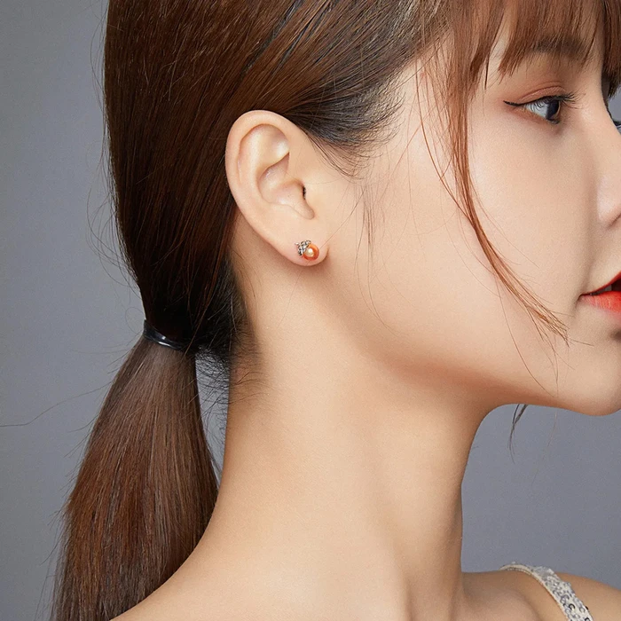 Σκουλαρίκι Bamoerα Καρφωτά Sce935 με Κυβική Ζιρκόνια, Ασήμι 925, Ασημί