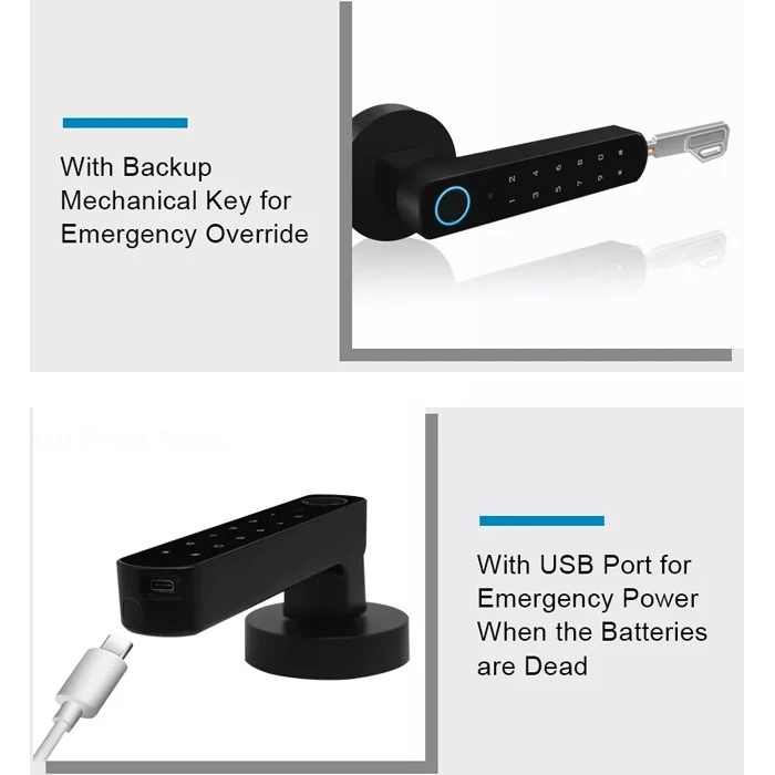 Ηλεκτροπύρος Secukey Ηλεκτροπύρος D100-Bt, Συνδυασμού & Fingerprint, Μαύρος