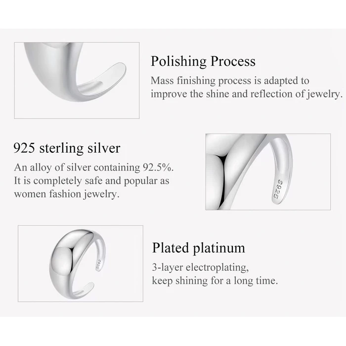 Δαχτυλίδι Bamoer SCR983-E, Ασήμι 925, Ασημί