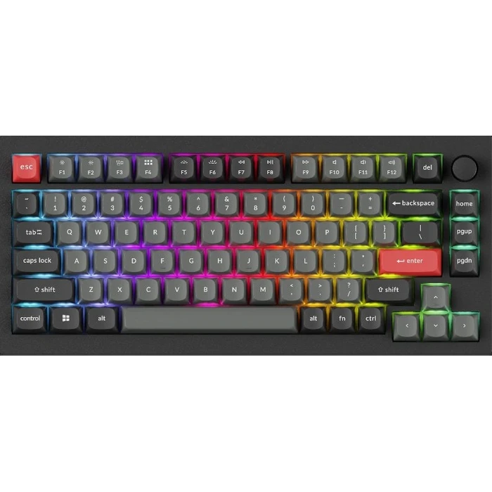 Keychron C75 HE 8K (C75H-M1-US) Πληκτρολόγιο Hall Effect RGB Μαγνητικά Switch Μαύρο 75% US Layout