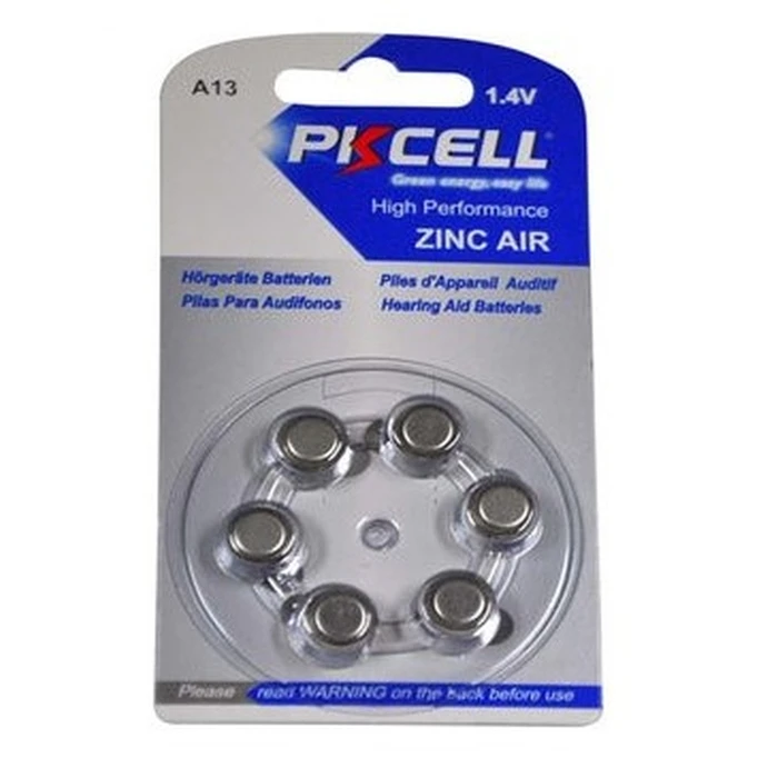 Hearing Aid Batteries Pkcell A13 6pcs