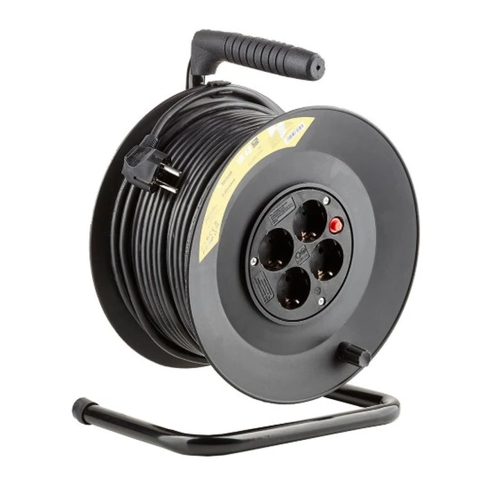 Technik Professional Extension Reel 4 Sockets 50m 1.5mm2 Black
