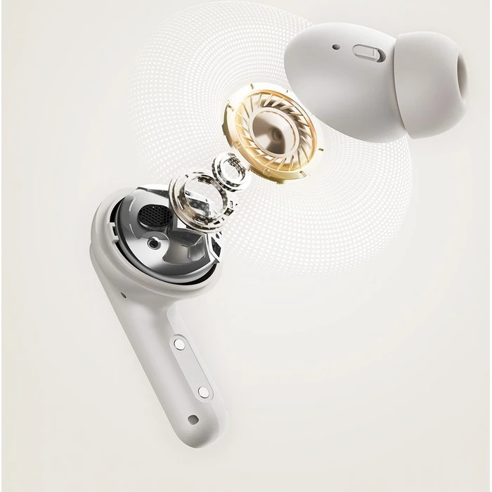 Bluetooth Handsfree QCY Buds ANC Black (HT15)- ANC TWS ENC, leather case