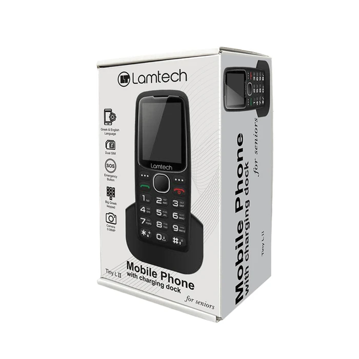 Κινητό Τηλέφωνο Lamtech 2.4' Gr Dual Sim Tiny L Ii With Dock Black