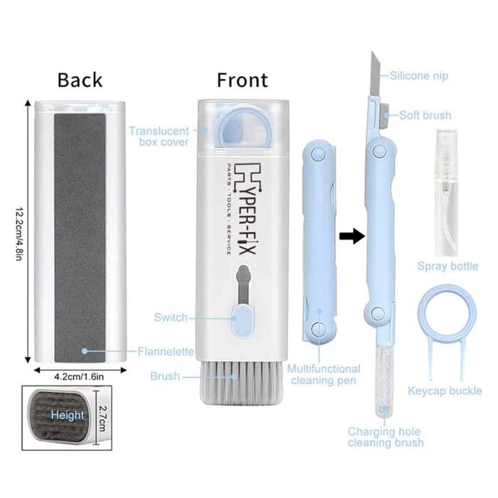 Σετ Εργαλείο Καθαρισμού Hyper Fix 7 σε 1 (8340123) με αντιστατικά πινέλα