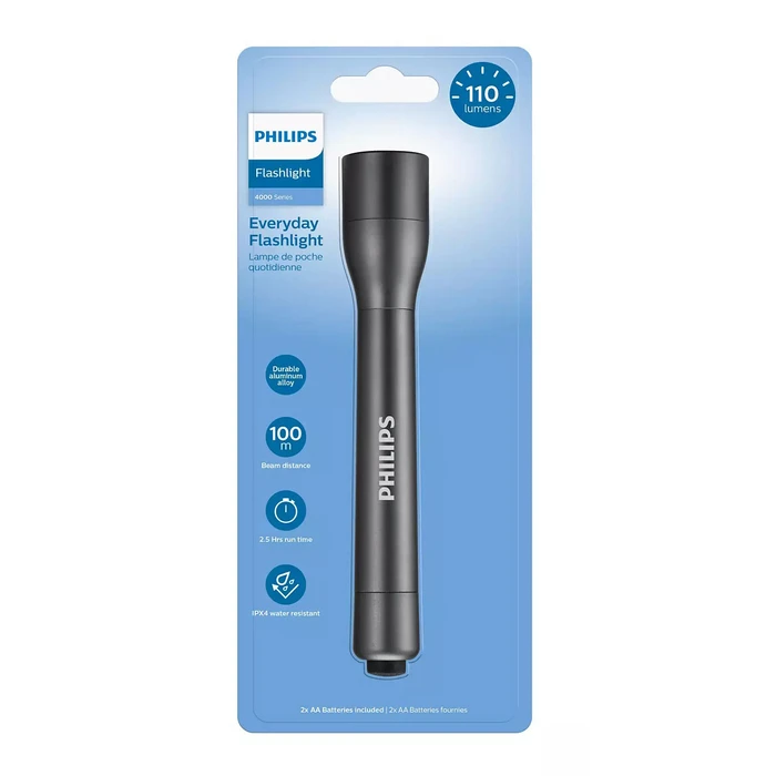 Φακός LED Philips SFL4002T-10, 4000 series, 110lm, μαύρος