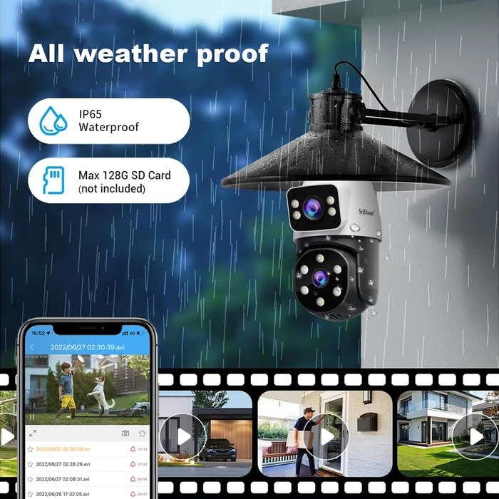Sricam SH068 IP Dual Κάμερα Παρακολούθησης Wi‑Fi Full HD 1080p Αδιάβροχη με Αμφίδρομη Επικοινωνία