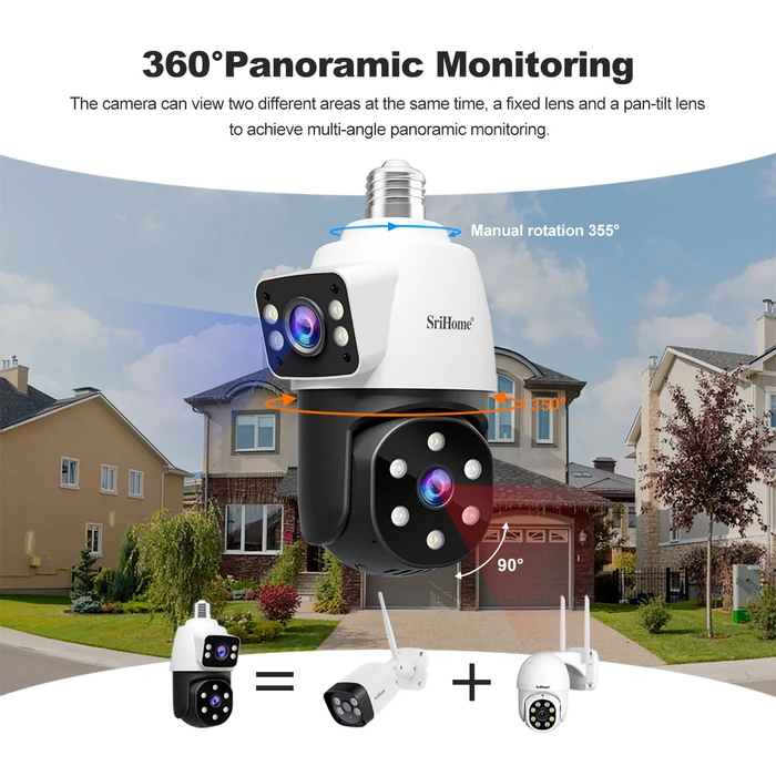 Sricam SH068 IP Dual Κάμερα Παρακολούθησης Wi‑Fi Full HD 1080p Αδιάβροχη με Αμφίδρομη Επικοινωνία