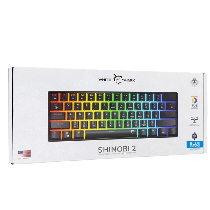 Gaming Πληκτρολόγιο White Shark Mechanical Keyboard Blue Switch Gk-004121 Black