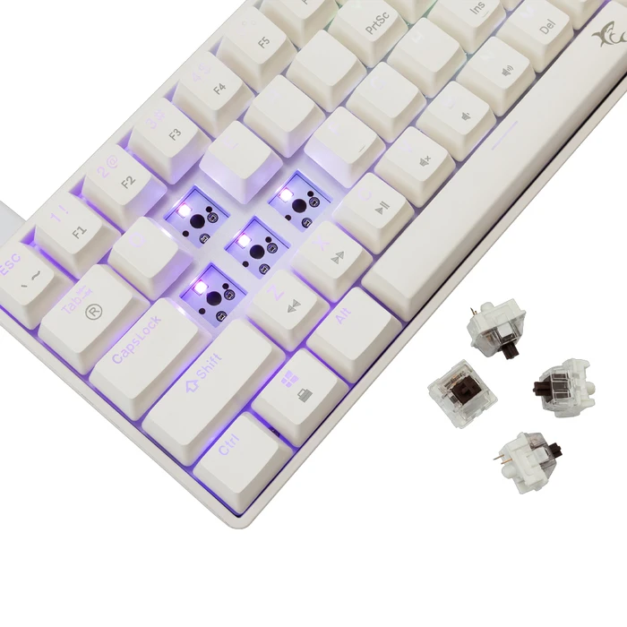 White Shark Shinobi 2 Μηχανικό Gaming Πληκτρολόγιο 60% US Λευκό (Outemu Brown)