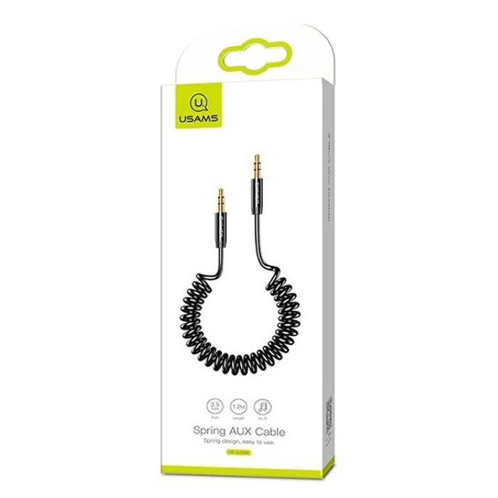 Καλώδιο Ήχου Usams Jack 3.5mm SJ256, Hi-Fi stereo, 1.2m, μαύρο