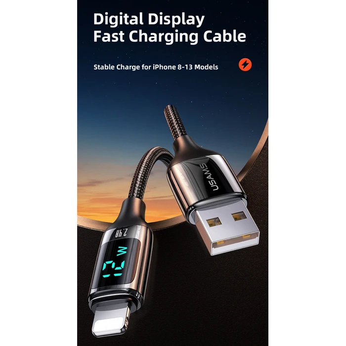 Καλώδιο Lightning Usams σε USB US-SJ543, 12W, 1.2m, μαύρο