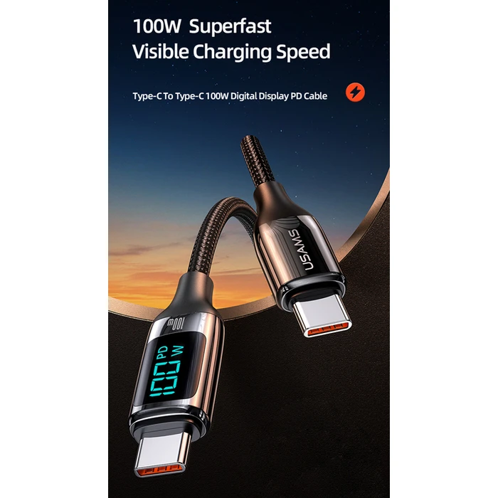 Καλώδιο USB Usams Type-C US-SJ546, 100W/5A, 1.2m, μαύρο