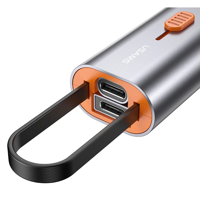 Καλώδιo USB Usams Type-C σε Type-C/USB/Lightning SJ560, 60W PD, 0.3m, γκρι