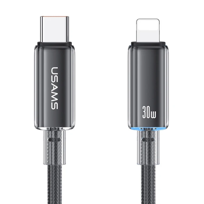 Καλώδιο Lightning Usams σε USB-C US-SJ659, 30W, 480Mbps, 1.2m, Μαύρο