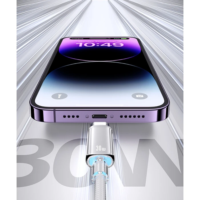 Καλώδιο Lightning Usams σε USB-C US-SJ659, 30W, 480Mbps, 1.2m, Μαύρο