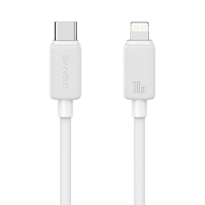 Καλώδιο Lightning Usams σε USB-C Us-Sj692, 30W, 480Mbps, 1M, Λευκό