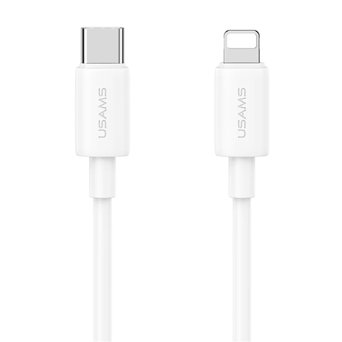 Καλώδιο Lightning Usams σε USB-C Us-Sj712, 30W, 480Mbps, 1M, Λευκό