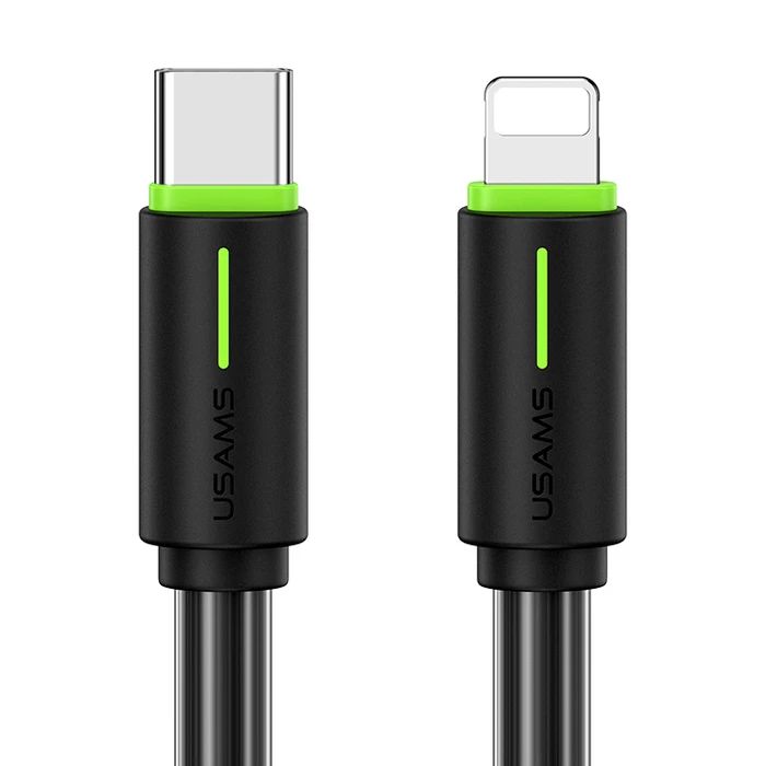 Καλώδιο Lightning Usams σε USB-C Us-Sj735, 30W, 480Mbps, 1M, Μαύρο