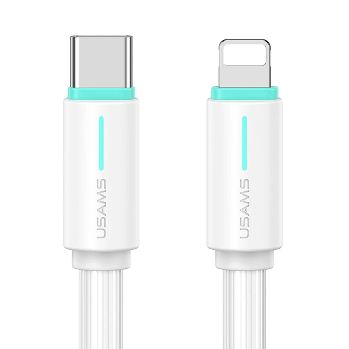 Καλώδιο Lightning Usams σε USB-C Us-Sj735, 30W, 480Mbps, 1M, Λευκό