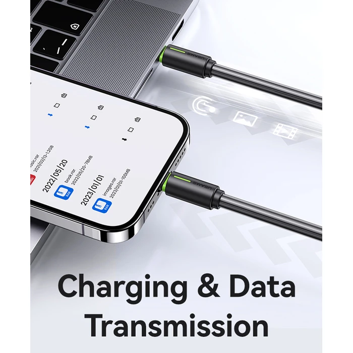 Καλώδιο Lightning Usams σε USB-C Us-Sj735, 30W, 480Mbps, 1M, Λευκό