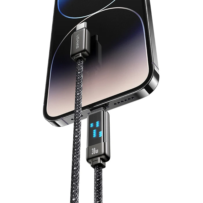 Καλώδιο Lightning Usams σε USB-C SJ743, 30W, 480Mbps, 1.2m, λευκό