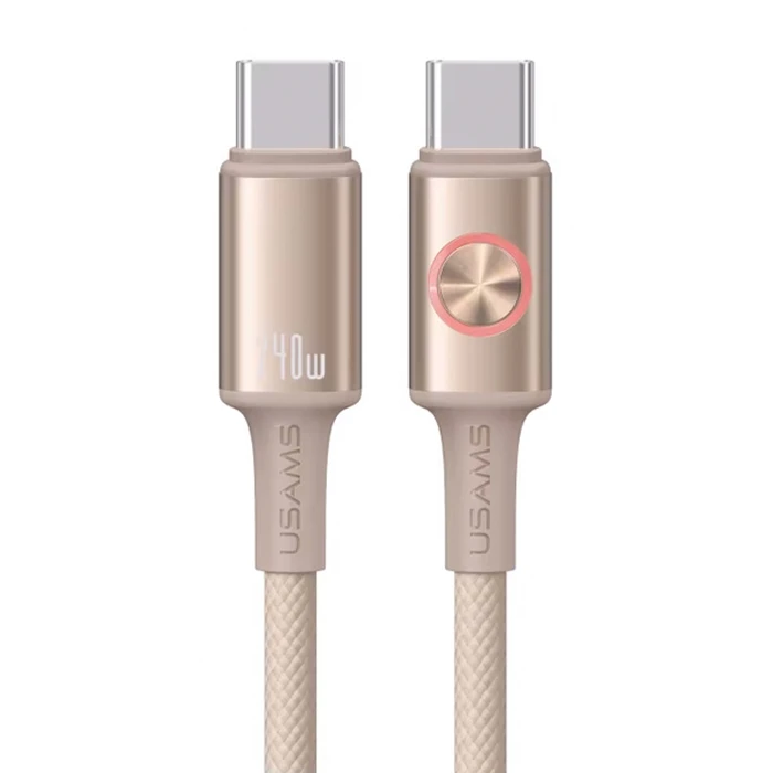 Καλώδιο USB-C Usams SJ751, 240W, 480Mbps, 1.2m, μπεζ