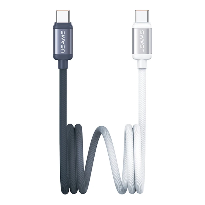 Καλώδιο USB-C Usams Sj756, 60W, 480Mbps, 1.2M, Μαύρο/Λευκό