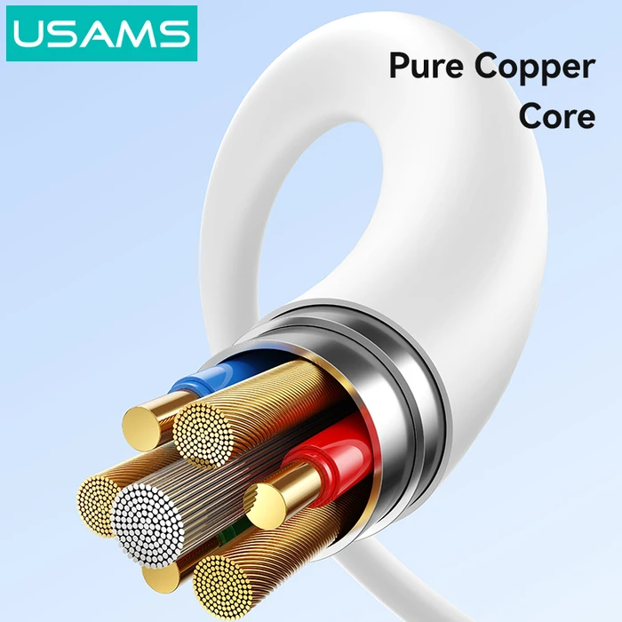 USAMS USB-C to USB-A Cable SJ761USB01, 3A 18W, 480Mbps, 1m, White