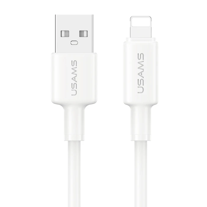 USAMS καλώδιο Lightning σε USB SJ762 2.4A 12W 480Mbps 1m λευκό