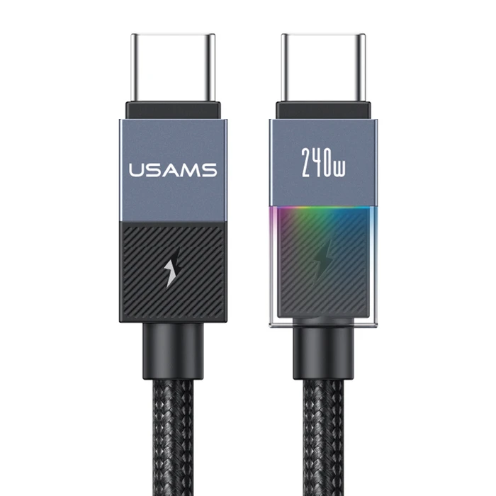 USAMS USB-C Cable SJ775 (SJ775USB01), 240W, 480Mbps, 1.2m, Black