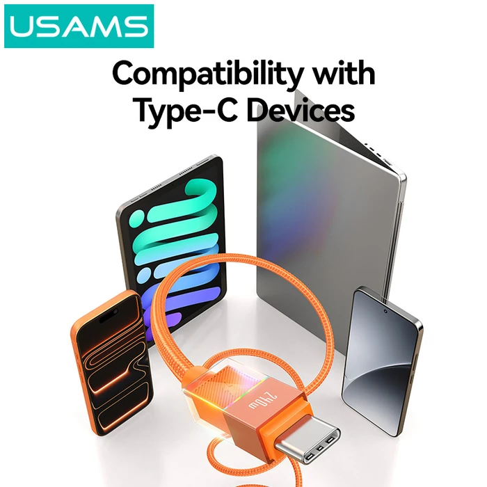 USAMS USB-C Cable SJ775 (SJ775USB01), 240W, 480Mbps, 1.2m, Black