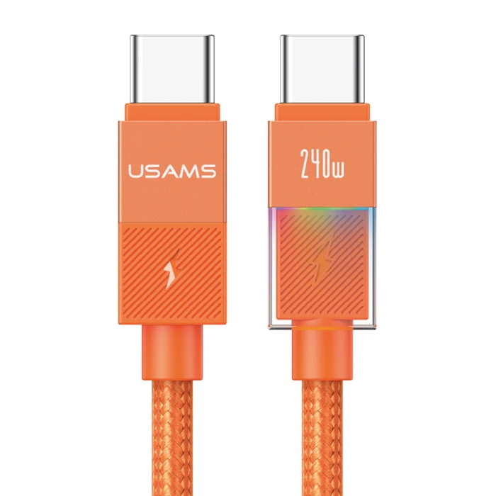 USAMS USB-C Cable SJ775, 240W, 480Mbps, 1.2m, Orange