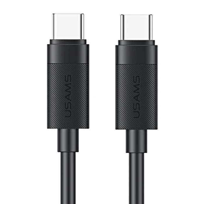 Usams USB 2.0 Cable USB-C male - USB-C 60W PD Μαύρο 1m SJ780USB01