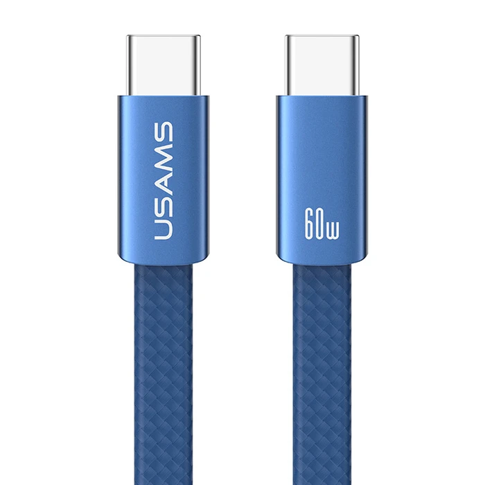 Usams USB 2.0 Cable USB-C male - USB-C 60W PD Μπλε 1.2m SJ783USB01