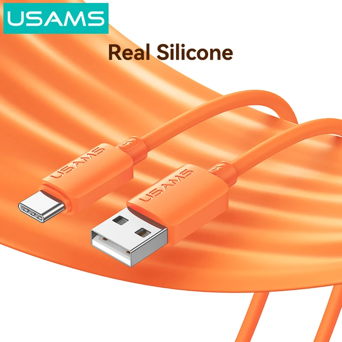 USAMS καλώδιο USB-C σε USB SJ786 1m πορτοκαλί (σιλικόνης, 3A, 480Mbps)