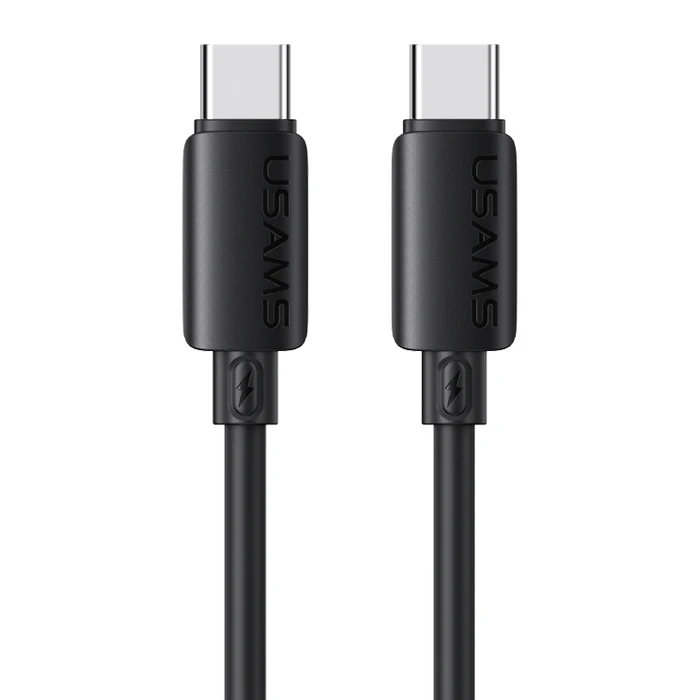 USAMS USB-C Cable SJ787, Silicone + TPE, 1m, 60W, 480Mbps, Black