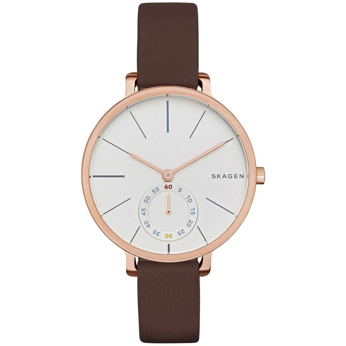 Γυναικείο Ρολόι Skagen Skw2356 (34mm) Δερμάτινο Λουράκι Καφέ
