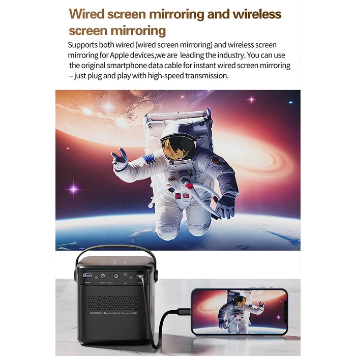 Projector Volto Outdoor/Home 1080p Ansi 700 Wifi Bt5.0 Android 11 Auto Focus