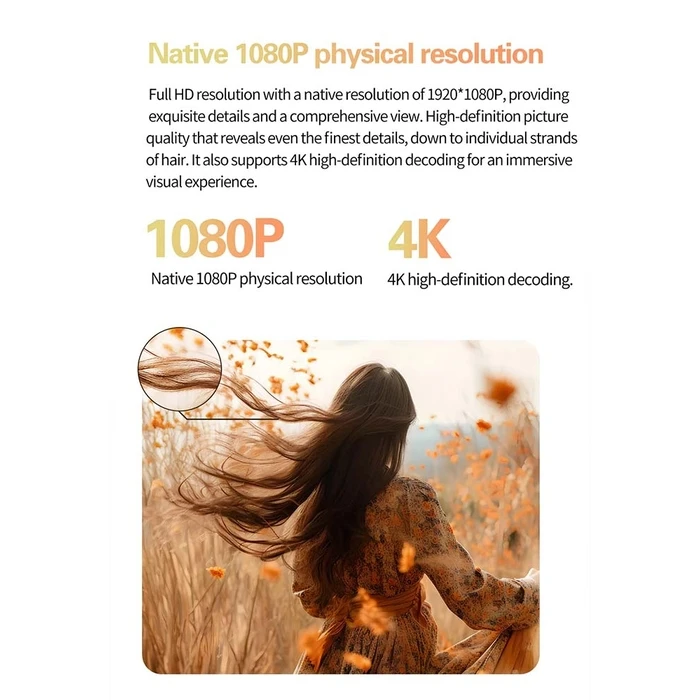 Projector Volto Outdoor/Home 1080p Ansi 700 Wifi Bt5.0 Android 11 Auto Focus