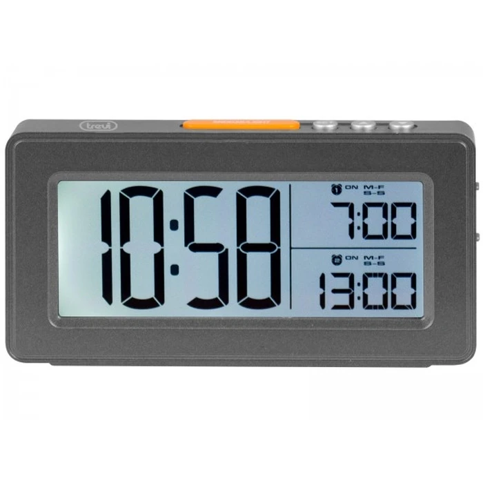 Ψηφιακό Ρολόι-Ξυπνητήρι Trevi SLD-3P40 Metal Gun Black 