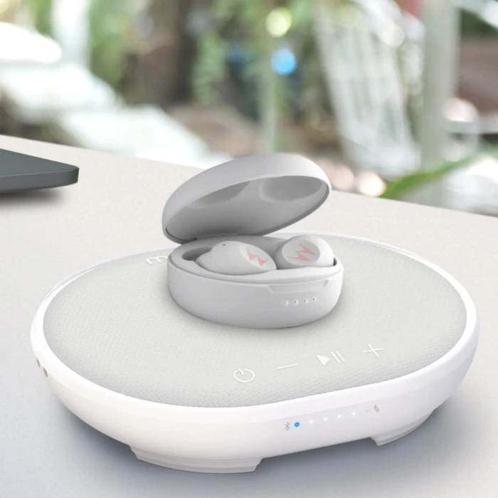 Ασύρματος Φορτιστης Motorola SONIC SUB 500 WHITE 10 W και αδιάβροχο Smart φορητό ηχείο Bluetooth 5.0 με TWL και Aux-In – 10 W