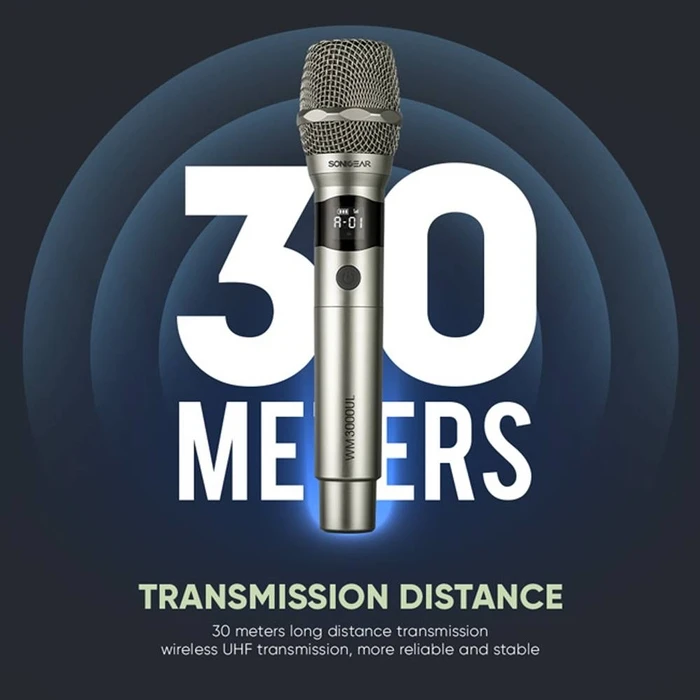 Μικρόφωνο Ασύρματο Sonicgear Professional Uhf Wm 3000ul Platinum