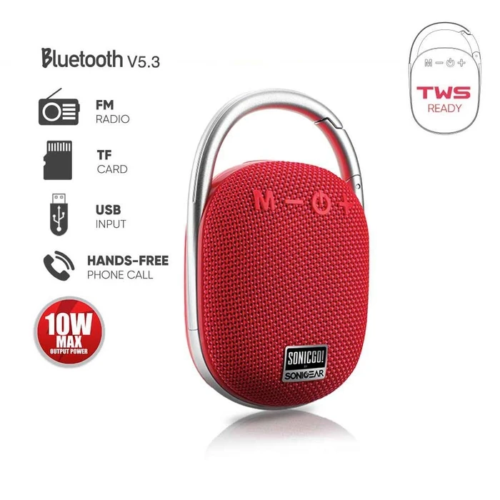 Φορητό Ηχείο Bluetooth Sonic Gear BT5.3 Wireless With FM RED