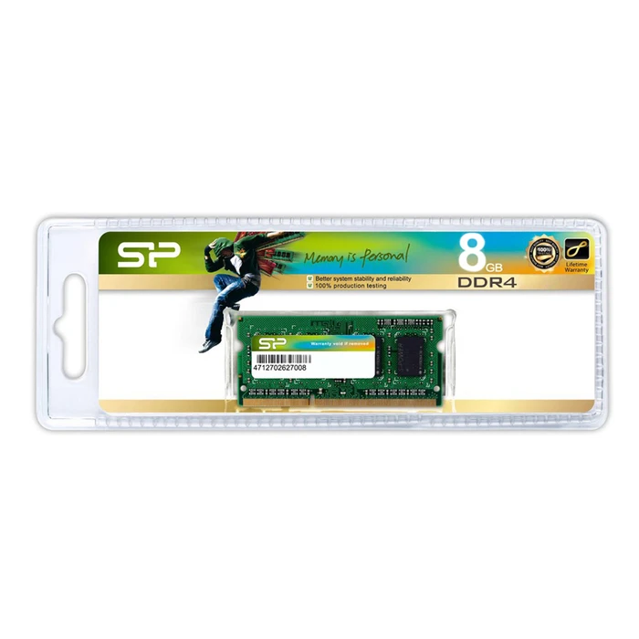 Μνήμη RAM Φορητού DDR4 8GB Silicon Power SODimm SP008GBSFU320X02, 3200MHz, CL22