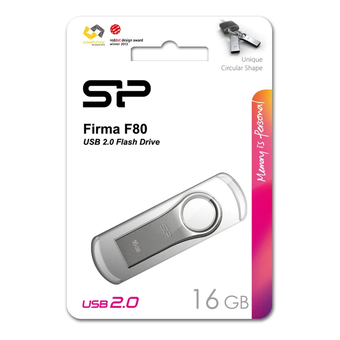 USB Flash 16GB Silicon Power Firma F80, USB 2.0, Silver